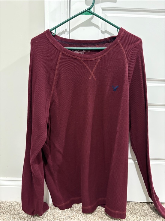 American Eagle Outfitters Other - American Eagle Outfitters Long-Sleeve Waffle Knit Top - Wine
